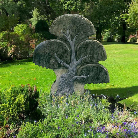 Grabstein, Grabsteine, Hochstein, Baum, Blatt, Steinmetz, online, kaufen, Granit